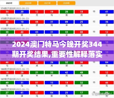 2024澳门特马今晚开奖344期开奖结果,重要性解释落实方法_PalmOS14.411