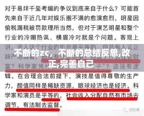 不断的zc,不断的总结反思,改正,完善自己