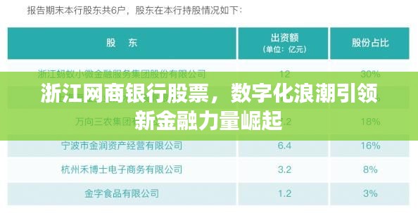 浙江网商银行股票,数字化浪潮引领新金融力量崛起